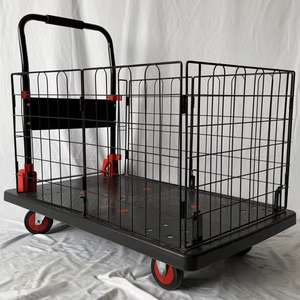Hebei Manufacture's 300kg/200kg Capacity <b>Folding</b> Hand <b>Cart</b> Trolley Platform for Supermarket Use - Product Image 1