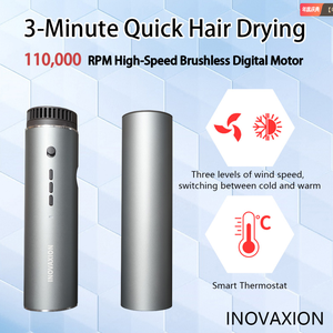 Sèche-cheveux pliable compact moderne avec moteur AC 1200W, technologie ionique, faible risque de dommages thermiques pour usage professionnel, hôtels, salons - Product Image 4