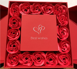 Caja de Regalo de Joyería de Doble Puerta con 16 Rosas, Roja, Azul, Rosa, para el Día de San Valentín, Empaque para <span class=keywords><strong>Collar</strong></span>, para Mamá, Novia - Product Image 5