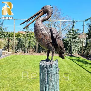 室外公园装饰动物大尺寸家庭花园青铜鹈鹕雕像待售