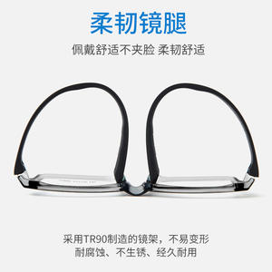 Monture de lunettes rectangulaire TR90 pour hommes, taille moyenne, verres en résine, protection anti-lumière bleue, origine Danyang - Product Image 3