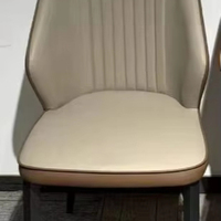 Maßgefertigte Möbel Leder Küche Esszimmer Metallbein Retro Braun Grau Esszimmerstühle