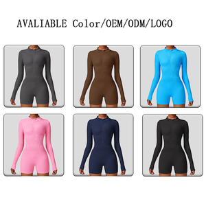 ชุดโยคะแขนยาวสำหรับผู้หญิงขายดีประจำปี <span class=keywords><strong>2023</strong></span> ชุดออกกำลังกาย เลกกิ้ง ชุดออกกำลังกายในยิม ชุดบอดี้สูทไร้ตะเข็บ - Product Image 3