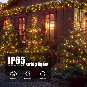 Guirlande lumineuse LED d'extérieur étanche pour fêtes de Noël, décorations de vacances, fil noir vert foncé, guirlande de fêtes d'intérieur - Product Image 3