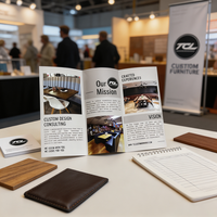 Brochure de profil d'entreprise pliée en trois, en papier couché 157 g/m² avec pelliculage brillant simple face, vente en gros usine