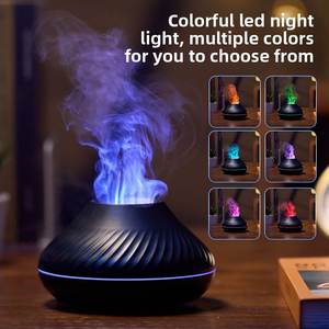 <span class=keywords><strong>Diffuseur</strong></span> d'aromathérapie électrique à flamme simulée, 7 lumières changeantes de couleur, capacité de 130 ml, huile essentielle ultrasonique écologique - Product Image 2