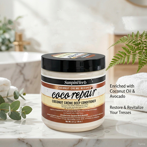 Après-shampoing capillaire naturel et biologique aux herbes, à la noix de coco, pour cheveux afros bouclés, réparateur, nourrissant, hydratant et anti-casse - Product Image 6