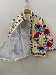 Chaqueta de algodón bordada Suzani clásica última colección abrigo de borde crudo algodón Suzani prendas de vestir exteriores chaqueta de invierno Bohemia para mujer - Product Image 2
