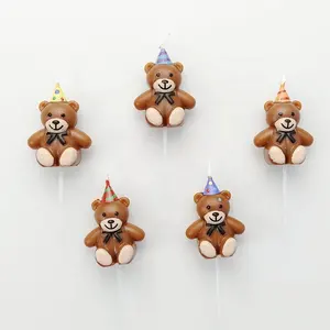 INS Pop Bear Birthday Candles Party Decoration Cake Candles