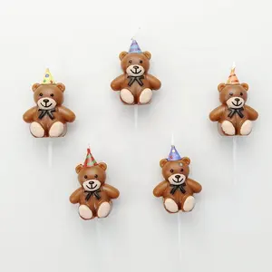 Bougies d'anniversaire INS Pop Bear, bougies de décoration de fête, bougies de gâteau