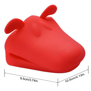Maniques de cuisine en silicone non toxique, design amusant en forme de chien, maniques en silicone pour la cuisine, maniques de four en silicone anti-chaleur - Product Image 3
