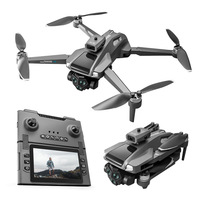 Drone pliable M66 MAX HD FPV télécommandé avec écran, moteur brushless, double caméra, construction en plastique et évitement d'obstacles