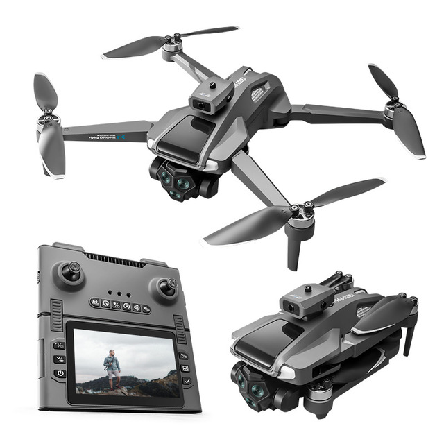 M66 MAX Foldable HD FPV Drone Remote Controlled Brushless Screen Aircraft Dual Camera Plastic Construction Obstacle Avoidance