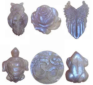 All'ingrosso intagliato a mano piano curativo di cristallo naturale sole e luna brillano insieme, pietra per la casa ornamento e regali.