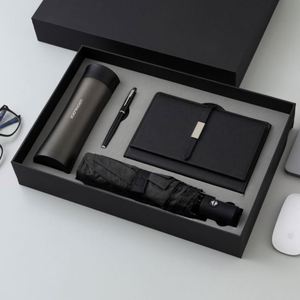 Ensemble Cadeau Personnalisé de Luxe : Parapluie, Bouteille Isotherme, Carnet A5, Stylo – Coffret Cadeau d'Entreprise en Carton - Product Image 4