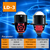 Phare de voiture LED SFIDA LD-3 62W H4 6000K 6200 Lumens Nouveau 12V Emballage personnalisé Garantie de 2 ans pour système d'éclairage automobile