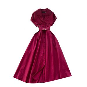 Vestido Midi Elegante de Verano con Cuello de Solapa y Encaje para Mujer - Product Image 5