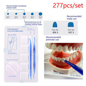 Matrizes cervicais transparentes dentais esterilizáveis Kits 275 Matrice + 2 Handle Dentista Resina Materiais De Enchimento - Product Image 2