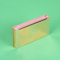 Palette d'ombres à paupières carrée de luxe en plastique avec logo personnalisé, étiquette privée, emballage OEM brillant doré