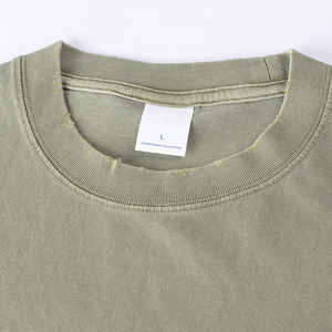 젤란 도매 디스트레스드 애시드 워시드 티셔츠 스트릿웨어 힙합 100% 면 티셔츠 로고 맞춤 오버사이즈 빈티지 - Product Image 6