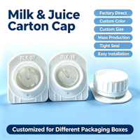 Capuchon anti-fuite en plastique de qualité alimentaire de 23 mm, couleur personnalisable, adapté aux cartons de lait, de jus et de boissons, sûr et durable