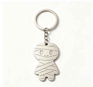 <b>Custom</b> Metal Key Chain Cartoon Mummy Key Ring Engraved Pendant Promotional Gift Accessory - Product Image 3