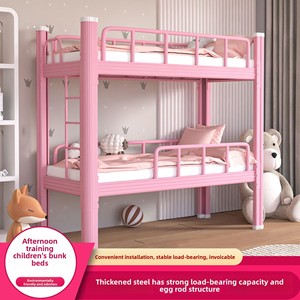 Soins de l'après-midi lits superposés à cadre en fer élevé-bas pour garçons filles maternelle lits de sieste école primaire dortoir usine directe - Product Image 2