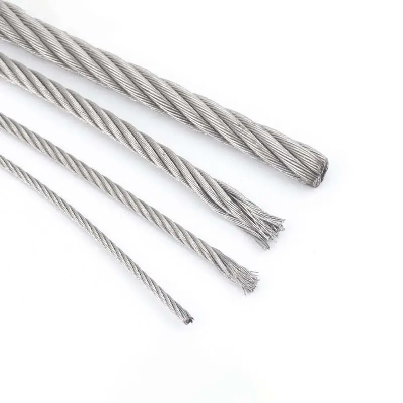 Corda de fio de aço inoxidável, venda quente do preço de fábrica 0.8mm/1.2mm/1.5mm 7*7 304