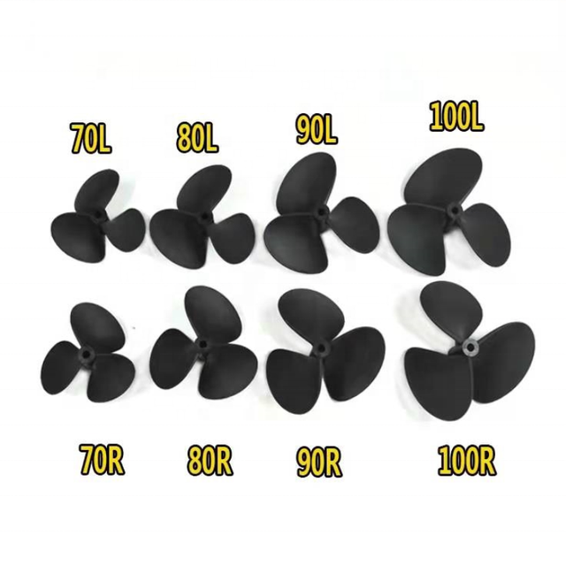 MIAT 3-blade Arc Propeller Fan Blades 70mm 80mm 90mm 100mm Diameter Nylon Black Red Propellers for Under Water Robot