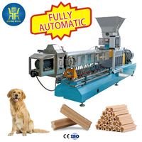 Machine extrudeuse de friandises dentaires pour chiens entièrement automatique CE ISO, haute capacité, ligne de production de bâtonnets à mâcher pour animaux de compagnie