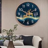 Reloj de Pared de Cuarzo Silencioso de Lujo Ligero, sin Perforaciones, Estilo Artístico para Sala de Estar