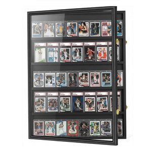 Vitrine de présentation <span class=keywords><strong>pour</strong></span> cartes de baseball, armoire murale <span class=keywords><strong>en</strong></span> <span class=keywords><strong>bois</strong></span> <span class=keywords><strong>pour</strong></span> 40 cartes de sport avec acrylique transparent, vitrine portable - Product Image 1