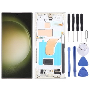 Écran OLED LCD et numériseur complet avec châssis (Argent) pour <span class=keywords><strong>Samsung</strong></span> Galaxy S23 Ultra 5G SM-S918U 6,78 pouces - Édition US - Product Image 1