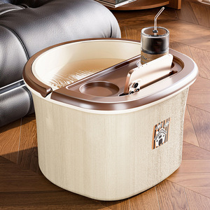 Foot Bath Tub Round PP Material Knee Length Home Use Insulated Basin With Phone Holder - Product Image 3