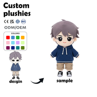 Figurine en peluche d'homme anime sur mesure, poupée en peluche personnalisée en forme humaine, jouet en peluche sur mesure ODM OEM