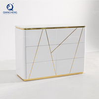 Fabrication chinoise de cadres métalliques en or blanc, coffres en bois, meubles de couloir, armoire de salon de luxe, table de console