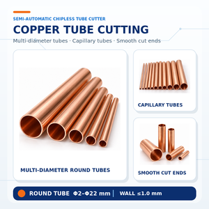 Machine de découpe de tuyaux semi-automatique sans copeaux pour une coupe propre et rapide sans bavures des tubes en cuivre, aluminium et acier pour systèmes CVC - Product Image 5