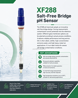Sensor pH Jembatan Bebas Garam Suhu Tinggi 130C XF288 Elektroda Anti-penyumbatan untuk Pemantauan Klor-Alkali dan Sulfida