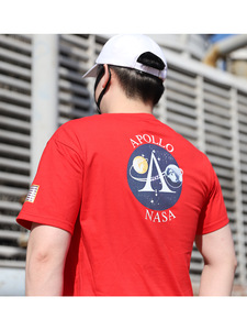 <span class=keywords><strong>T</strong></span>-<span class=keywords><strong>shirt</strong></span> d'é<span class=keywords><strong>t</strong></span>é 100% coton Apollo à manches courtes astronaute de la <span class=keywords><strong>NASA</strong></span> pour hommes européens et américains - Product Image 5