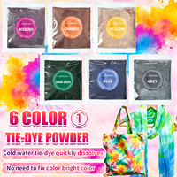 Nouvelle poudre de teinture textile réactive à l'eau froide, 6 couleurs, en sachets de 5g et 10g, sans bouilloire, pour l'art et l'artisanat DIY des vêtements pour enfants