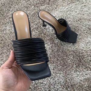 Sandali Estivi da Donna con Tacco Alto e Sottile, Punta Quadrata, Scarpe da Cerimonia, Cinturino alla Caviglia, Sandali Sexy con Tacco Alto - Product Image 3