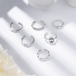 Vintage Christian Antique <b>Silver</b> Plated <b>Cross</b> <b>Ring</b> Set Alloy Unisex Fashion Costume Jewelry Sets - Product Image 3