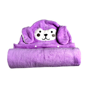 Serviette de bain pour enfants 85*150cm Design animal personnalisé Serviette de bain pour bébé en velours absorbant doux et corail - Product Image 4