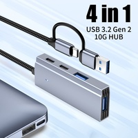 Hub USB 3.2 Gen 2 10 Gb Type C 4 en 2, adaptateur multiport avec port USB 3.0 haute vitesse, chargeur Type C PD pour ordinateur portable iPhone