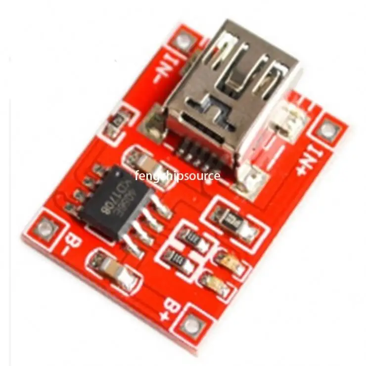 Placa roja TP4056 Módulo cargador de batería de litio cargador versión recargable 780MA Puerto MINIUSB