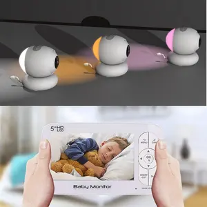 La più recente luce notturna piccola di fabbrica Babyphone Audio bidirezionale modalità VOX ninne nanne integrate 5 pollici 720P 1080P Baby Monitor con fotocamera