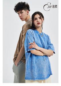 <span class=keywords><strong>Abbigliamento</strong></span> da <span class=keywords><strong>donna</strong></span> pesante da <span class=keywords><strong>donna</strong></span> con stampa Vintage <span class=keywords><strong>Oversize</strong></span> a manica corta in cotone pesante - Product Image 4