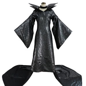 Disfraz de Personaje de Película de Juego de Rol de la Sirena Durmiente, Disfraz de Halloween de Tela de Poliéster con Vestido Largo Negro de <span class=keywords><strong>Madrina</strong></span> - Product Image 1