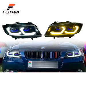 Per BMW Serie 3 E90 2005-2012 Gruppo Fari Modificato con Lente LED, Luci Diurne e Indicatori <span class=keywords><strong>di</strong></span> Direzione Dinamici 12V - Product Image 1