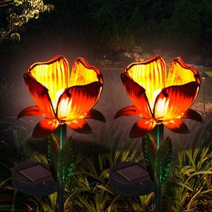 Solar Iron Flower Lawn <b>Lights</b> <b>Led</b> Water Resistant Outdoor Garden Decor - Product Image 1